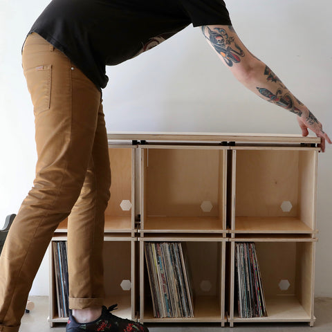 FULL STACK Modular Record Storage  16 Boxes, each holds 60-70 LPs