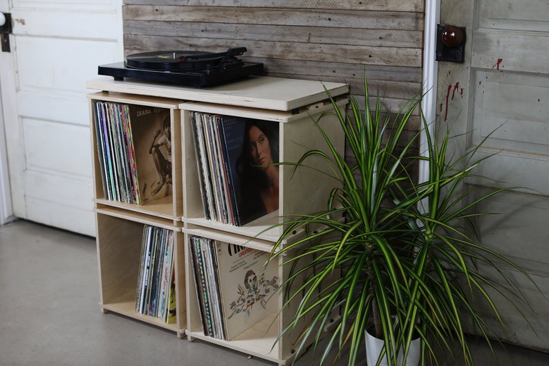 TWIN modular vinyl record storage crate 6x6 DSGNS 6x6 Design Build